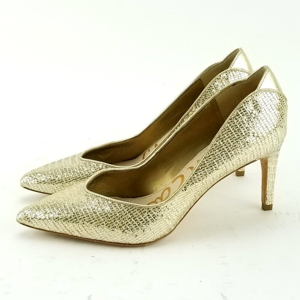 Sam Edelman Orella Heels Gold Metallic 5.5 EJ43